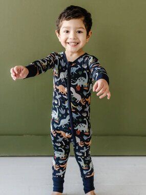 Little Sleepies Jurassic Jungle Dinosaur Zippy Navy 3T